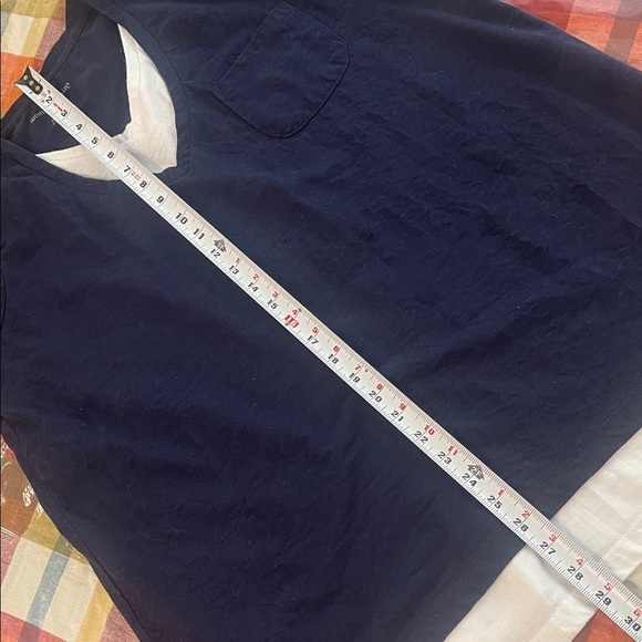 Woman Within Navy and White Layered Short Sleeve Tee 18/20 - Picture 8 of 8